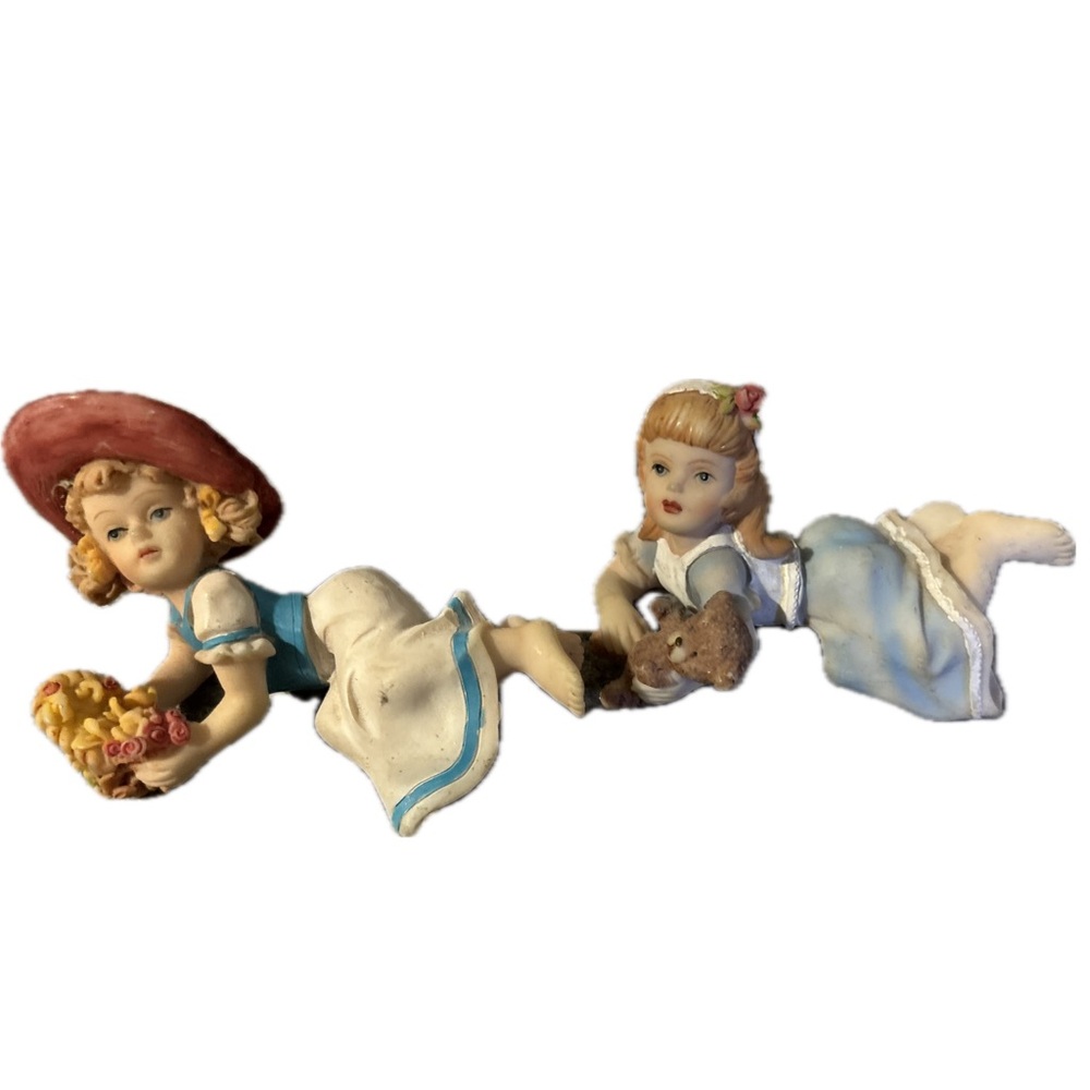 Two Little Girl Knickknack Figurines